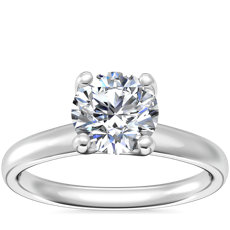 Amour Solitaire Engagement Ring in Platinum